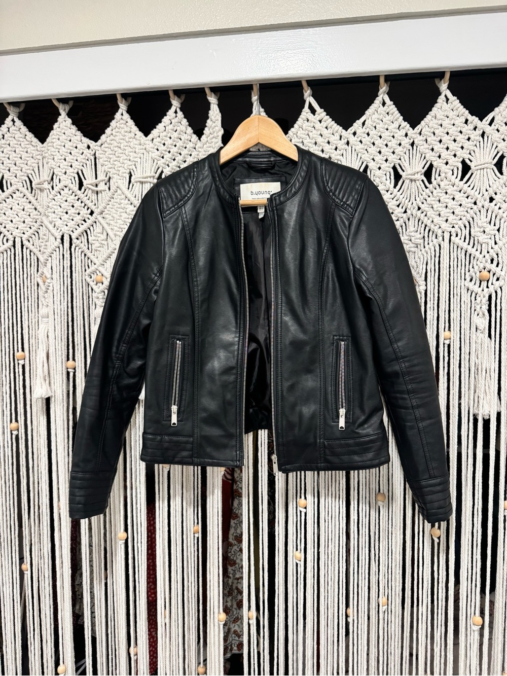 BlankNYC Black Faux Leather Biker Jacket